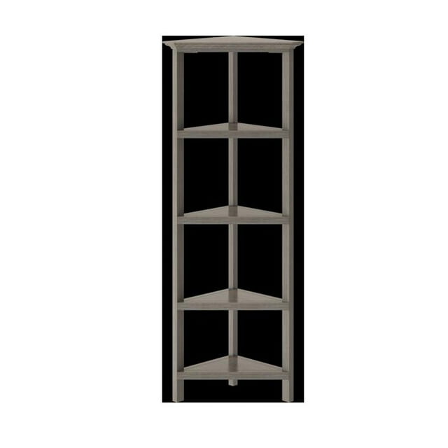 60 in. Bookcase with 2 Shelves, Washed Grey
