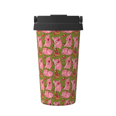 

Goofa Cartoon Pigs for Insulated Travel Coffee Mug Spill Proof Leak Proof 16 OZCoffee Tumbler Reusable Coffee Cups with Lids Thermos for Hot and Cold Drink