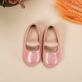 thumbnail image 4 of newwalpole Girls Glitter Dress Shoes Flower Wedding Mary Jane Ballet Flats with Strap Toddler/Little/Big Kids Pink for Size 12, 4 of 6