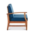 thumbnail image 6 of GDF Studio Abena Outdoor Acacia Wood 3 Seater Sofa with Fire Pit, Teak, Blue, and Light Gray, 6 of 14