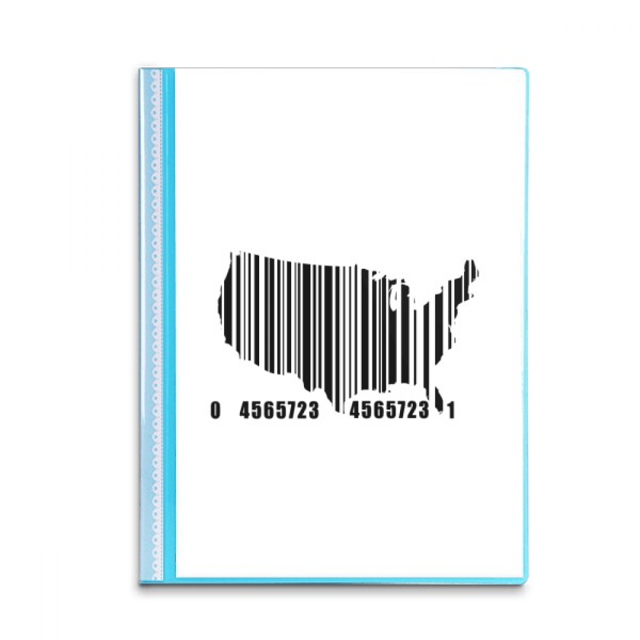 US Map Outline Bar Code Art Deco Fashion Book Sheet Protectors Portfolio Binder Folder