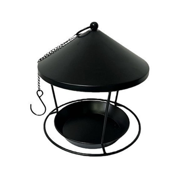 Easy Installation Iron Bird Feeder With Ornamental Circles For Garden Decoration Weatherproof