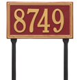 thumbnail image 1 of Whitehall Products 6122RG Standard Lawn One Line Double Line Address Plaque, Red & Gold, 1 of 1