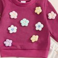 thumbnail image 4 of TOWED22 Newborn Toddler Infant Girl Clothes Fall Winter 2 Piece Outfits Long Sleeve Soft Sweatshirt + Elastic Waist Pants Set(Hot Pink,12-18 M), 4 of 8