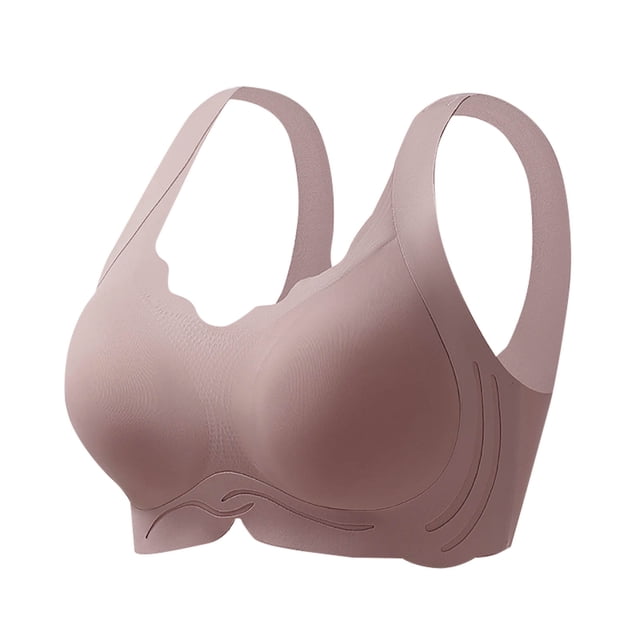 Abcnature Plus Size Bras for Women Plus Size Solid Wave Lace Wireless Soft Support Together Daily Bras