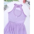 thumbnail image 4 of Alvivi Kids Girls Sequin Gymnastics Skirted Leotards Sleeveless Lyrical Ballet Dance Costume Dress Lavender 14, 4 of 7