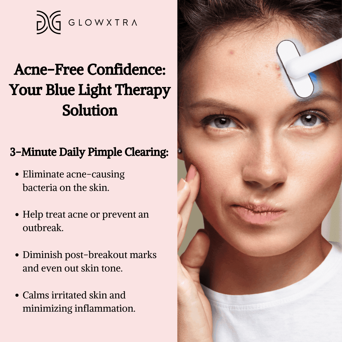 Ultimate Skincare Wand features Red and Blue Light Therapy.