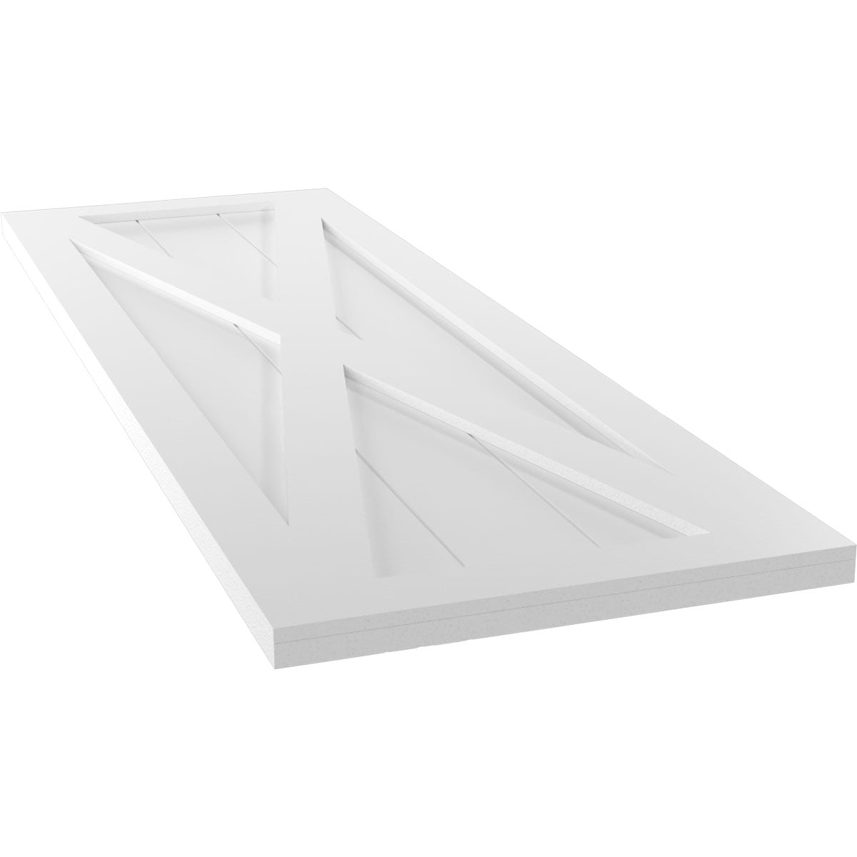 Ekena Millwork 18"W x 48"H True Fit PVC Single X-Board Farmhouse Fixed Mount Shutters, Unfinished (Per Pair - Hardware Not Included)