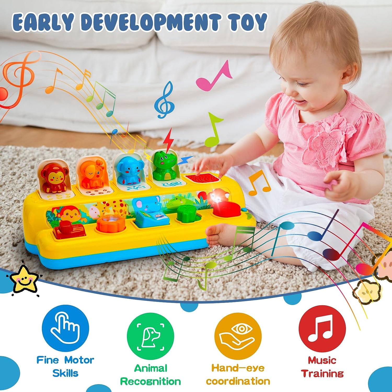 Sensory Toys for 1 Year Old, Educational Learning Toys for Toddlers 1 Years Christmas Birthday Gifts