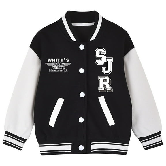 WOYY Girls Baseball Jacket Letter Print Sports Varsity Sweatshirt, Sizes 18-24M