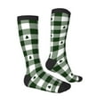 thumbnail image 3 of Daiia Sports Socks Green White Lumberjack Plaid Printed Novelty Crew Socks for Men Women Knee High Socks Cotton Socks Soft & Breathable Support Unisex Socks, 3 of 9
