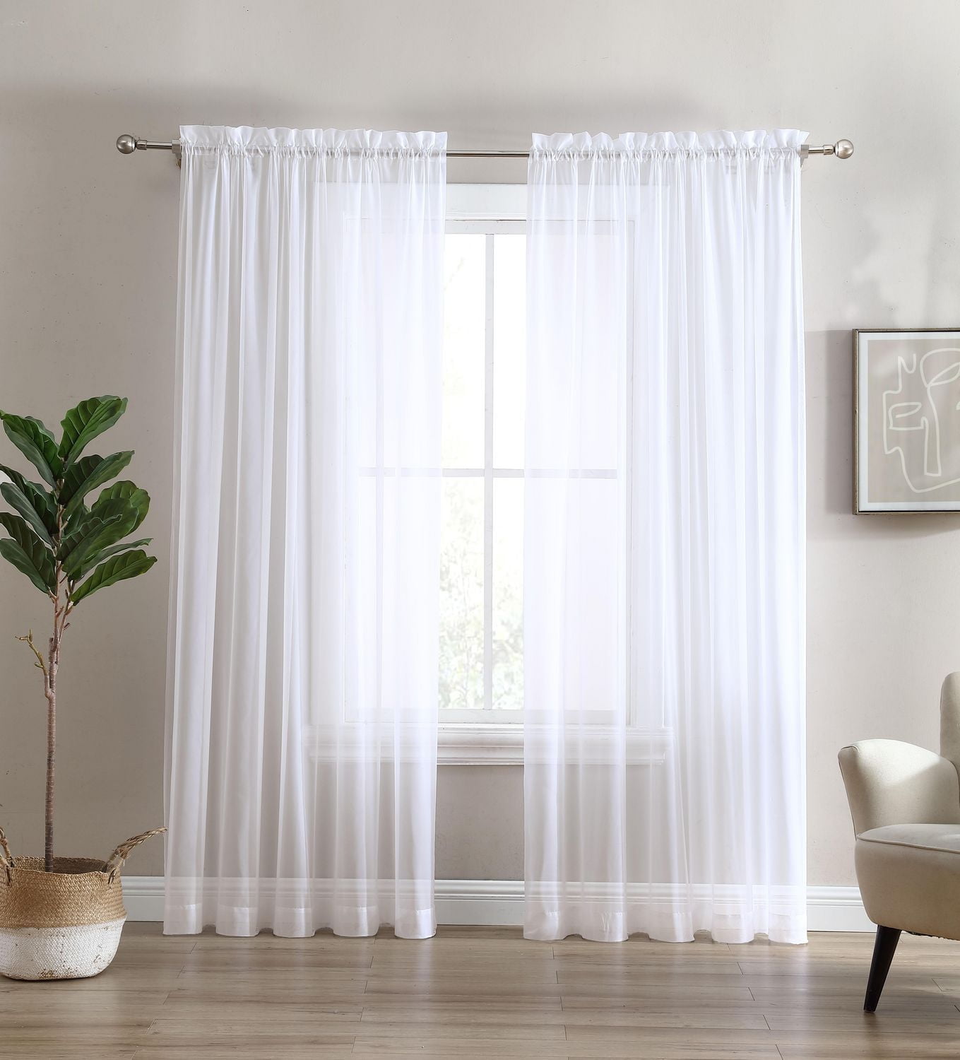 Panneau de fenêtre transparent, rideau