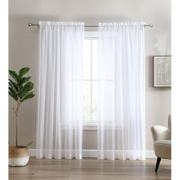Sheer Window Panel Curtain- 2 Pack