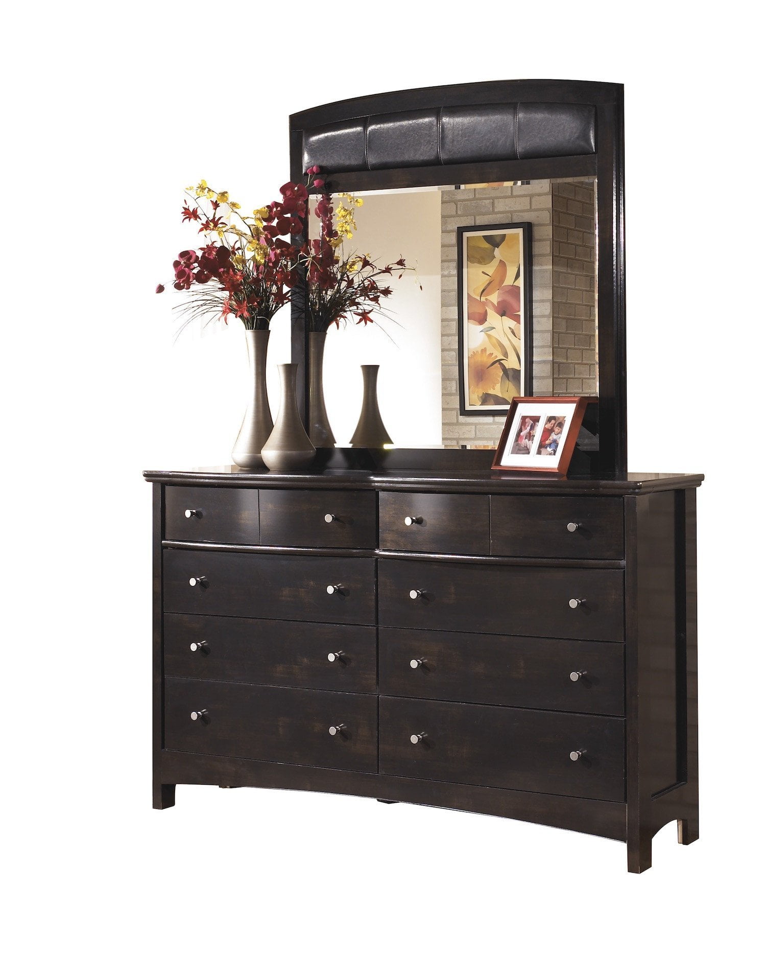 Ashley Furniture Harmony Eight Drawer Dresser Mirror Dark Brown