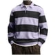 thumbnail image 2 of Ceisia Men's Contrast Wide-Stripe Polo Shirt | Stretchy Relaxed Long-Sleeve Casual Top Gift, 2 of 5