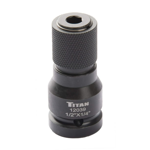 Adaptador Titan 12039 1/2 Drive a 1/4 Hex Drive, cambio rápido