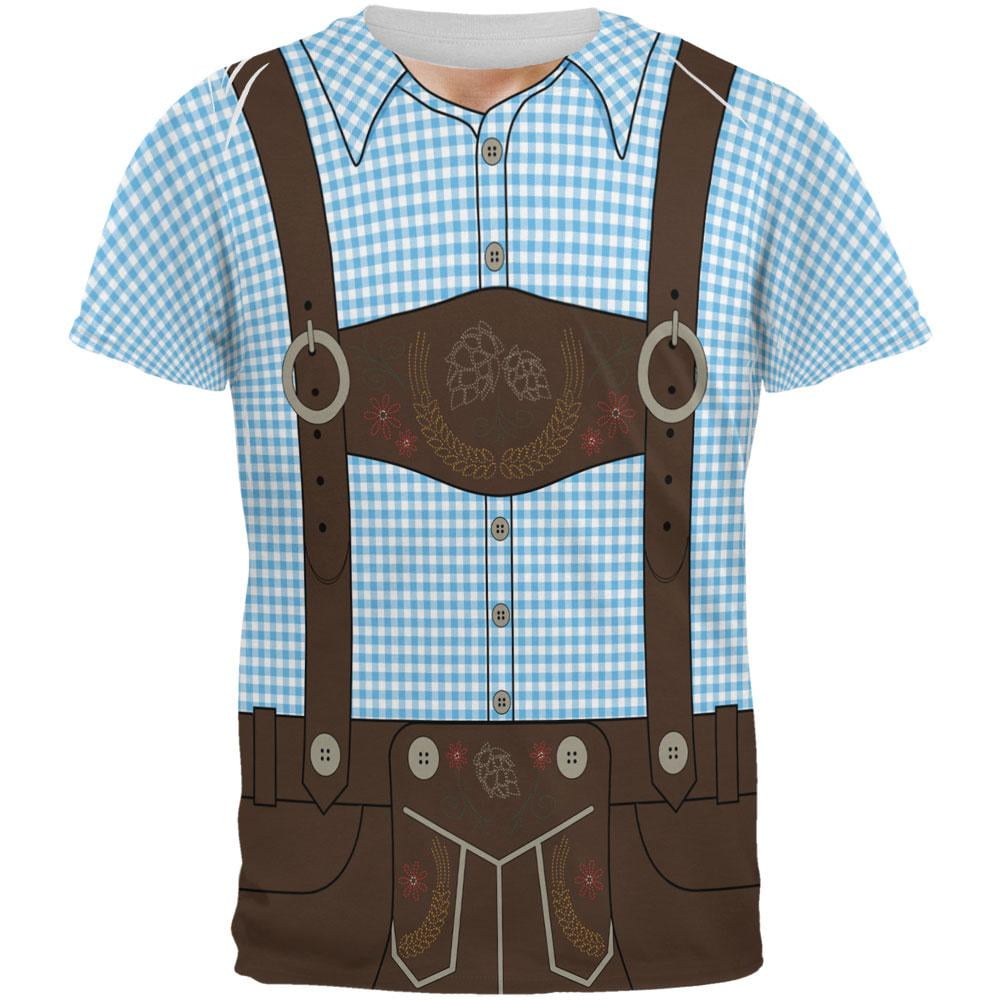 Old Glory Oktoberfest Lederhosen Costume German Brown Suspenders All Over Mens T Shirt Blue Md Walmart Com