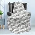 thumbnail image 4 of Motorcycle Soft Flannel Fleece Throw Blanket, Realistic Grayscale Illustration of Classic Motorcycles Many Details, Cozy Plush for Indoor and Outdoor Use, 50" x 70", Grey White Black, by Ambesonne, 4 of 5