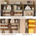 thumbnail image 4 of 7-in-1 Entryway Bench with Coat Rack and 2 Fabric Drawers, Hall Tree with Bench and 3 Storage Cubbies, 3 Storage Shelves and 17 Coat Hooks, Rustic Brown, 4 of 10
