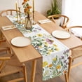 thumbnail image 3 of Table Runner 72 Inches Long for Kitchen Dining, Spring Floral Dresser Scarf Farmhouse, Dining Table Decorations for Wedding/Parties, Green Yellow Botanical Elegant Pastoral 16 x 72 In, 3 of 8