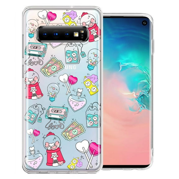 MUNDAZE for Samsung Galaxy S10 Plus Valentine's Day Candy Feels like Love Hearts Double Layer Phone Case Cover