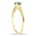 thumbnail image 3 of SZUL Women's Round Shaped Aquamarine and Diamond Classic Band in 10K Yellow Gold, 3 of 5