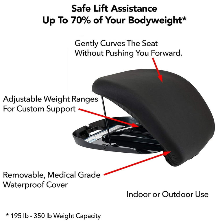 Stand Assist Aid for Elderly - Lifting Cushion by Seat Boost - Portable Alternative to Lift Chairs - Handicap Mobility Help for 70% Lift Support