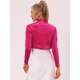 thumbnail image 4 of Cárdigan Bolero Allegra K Terciopelo Manga Larga Frente Abierto Vestidos Rosa Caliente M, 4 of 6