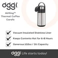 thumbnail image 6 of OGGI Airking 102oz Stainless Steel Thermal Coffee Carafe Vacuum Insulated Beverage Dispenser with Lever Pump for Home Office Catering, 6 of 7