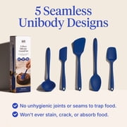 GIR Get It Right 5 Piece Essentials Silicone Cooking Utensils Set Nonstick Heat Resistant Kitchen Utensils for Cooking and Baking, Royal Blue
