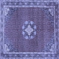 thumbnail image 1 of Ahgly Company Indoor Square Medallion Blue Traditional Area Rugs, 6' Square, 1 of 4