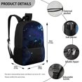 thumbnail image 5 of Uourmeti Midnight Galaxy Cat Multiple Pockets School Travel Bag for Hiking Shopping, Spacious Storage Large Capacity Bookbag Smooth Zipper Daypack, 5 of 6