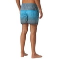 thumbnail image 3 of INSPIRE CHIC Men's Tropical Beach Color Block Drawstring Waist Mesh Lining Striped Board Shorts 28 Gray Blue, 3 of 5