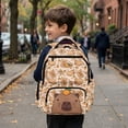 thumbnail image 5 of FKELYI Kids Backpack for Elementary Student 17 Inch Schoolbag Cartoon Capybara Love Orange Print Spacious Bookbag with Multi-Pockets Lightweight Casual Daypack Rucksack, 5 of 7
