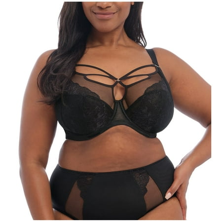 

Women s Elomi Best EL8080 Brianna Underwire Plunge Bra (Black 34H)