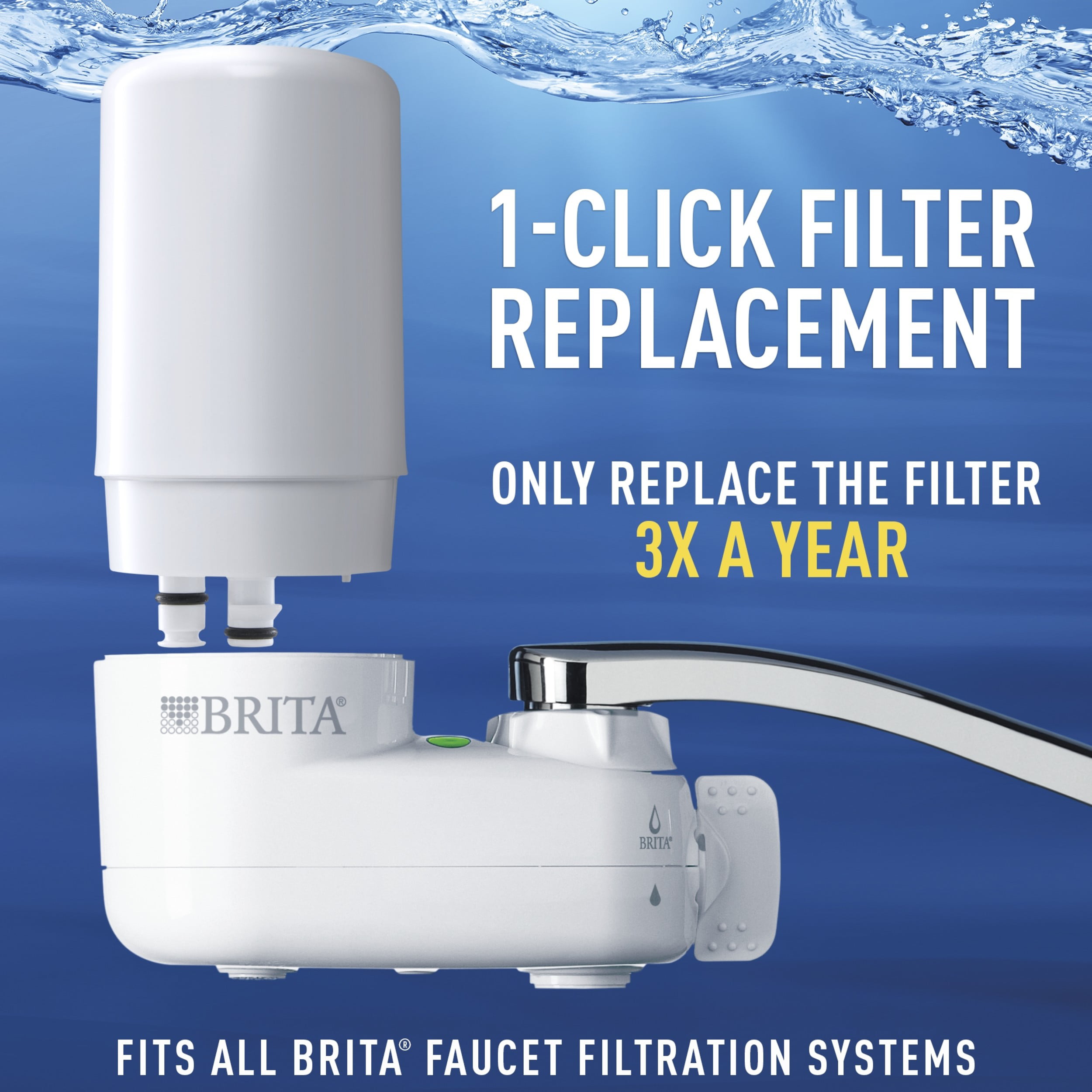 Brita Basic On Tap Kitchen Purififier Faucet Clean Water Filter System New 