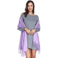 thumbnail image 2 of Solid Color Scarf For Women, Ladies Shawl Warm Scarf Cloth Stole (Light Purple), 2 of 7