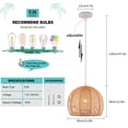 thumbnail image 6 of Bamboo Wicker Rattan Shade Pendant Light Hanging Ceiling Lamp Fixture Home 60W, 6 of 12