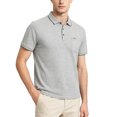 thumbnail image 3 of Liweisiy Short Sleeve Shirts For Mens Lapel Collar Embroidery Breathable Lightweight Tees Daily Golf Sports Shirts Gray 5XL, 3 of 7