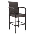thumbnail image 6 of Zimtown Outdoor Patio 2PCS Brown Rattan Bar Chairs Wicker Bar Stools, 6 of 8