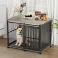 thumbnail image 2 of Vivifying Furniture dog crate sliding iron door dog crate with mat. (Grey,43.7''W x 30''D x 33.7''H), 2 of 9