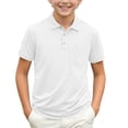 thumbnail image 2 of Tsesme Boys School Uniform Short Sleeve Tops, Lapel Collar Button down Summer Shirt with Pockets 2-15 Years 3T, 2 of 8