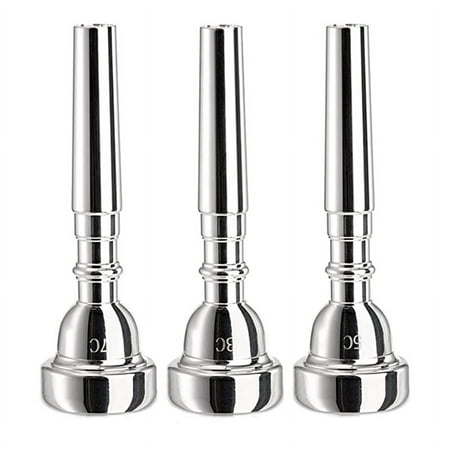 3 Pack Trumpet Mouthpiece, 7C 5C 3C Silver Plated Mouthpiece for Beginners, Professional Players
