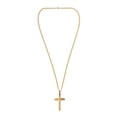 thumbnail image 3 of Collar con colgante religioso de crucifijo de oración cristiana de acero inoxidable Oro, 3 of 9