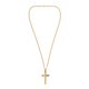 thumbnail image 3 of Collar con colgante religioso de crucifijo de oración cristiana de acero inoxidable Oro, 3 of 9