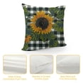 thumbnail image 4 of Pratyus Sunflower Leaves Checkered Square Pillow Cover Case for Cushions Sofa Bed Outdoor Decoration High-Quality All Year Round for Car Couch Bedroom 1PC 24x24in, 4 of 5