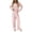 Watermelon Red, variant on Customization Women Solid Color Knit Jacquarded Long Sleeves Pants Pajamas Set