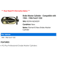 thumbnail image 2 of Brake Master Cylinder - Compatible with 1984 - 1986 Ford F-350 1985, 2 of 2