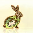 thumbnail image 5 of Easter Bunny Decorations Wooden Rabbit Shaped Tabletop Figurines, Cute Easter Bunny Signs for Indoors Outdoors Spring Home Decor, Garden Mantel Party Decor Enhances Your Home Atmosphere, 5 of 5