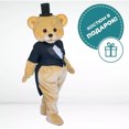thumbnail image 3 of Nuevo disfraz de mascota de oso de peluche marrón con frac negro, personaje de animación divertido, disfraz de fantasía, evento, fiesta de Halloween, 3 of 4